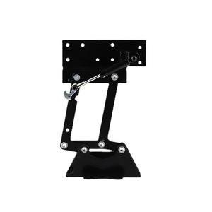Support de table basse réglable hydraulique en métal pour mobilier, design industriel, acier laminé à froid noir - Product Image 4