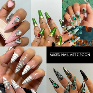 Adornos <span class=keywords><strong>de</strong></span> <span class=keywords><strong>Uñas</strong></span> 3D <span class=keywords><strong>de</strong></span> Lujo con Cristales <span class=keywords><strong>de</strong></span> Circonio, <span class=keywords><strong>Flores</strong></span> Acrílicas, Cuentas Doradas Kawaii y Aleación <span class=keywords><strong>de</strong></span> Metal - Product Image 4