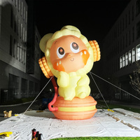 Mascotte gonflable géante personnalisée pour la publicité, modèle de personnage gonflable pour la décoration d'événements avec éclairage