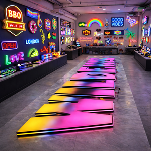 Lettres lumineuses LED personnalisées à changement de couleur RVB, programmables, pleine couleur, enseigne lumineuse dynamique, lettres publicitaires décoratives - Product Image 3