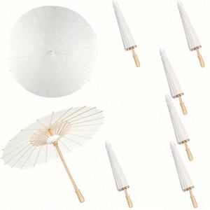 Parasol de mariage en bambou peint à la main avec revêtement écologique sans cire, motif floral pour la décoration de la fête nuptiale et la décoration de la maison - Product Image 1