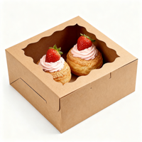 Boîtes en carton kraft personnalisées avec fenêtre, boîte à biscuits et bonbons pour cadeaux de Noël, emballage alimentaire, boîte en papier pour pâtisseries