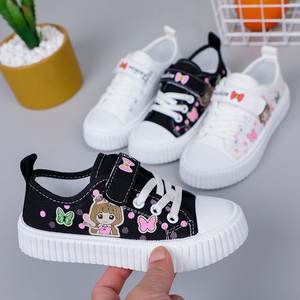 2024 Goedkope Lente Zomer Mode Kids Witte <span class=keywords><strong>Canvas</strong></span> <span class=keywords><strong>Sneakers</strong></span> Meisjes Studenten Platte Bodem Treeplank Schoenen Voor Kinderen - Product Image 4