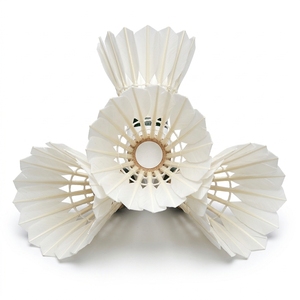 Volant de badminton en plumes de canard blanc, tête en liège double couche, pour entraînement et tournois - Product Image 3