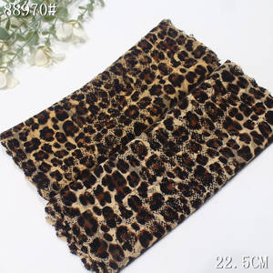 Populaire imprimé léopard 22CM haute qualité Spandex Nylon élastique dentelle garniture doux imprimé Stretch maille dentelle tissu pour sous-vêtements Sexy - Product Image 4