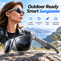 Lunettes de soleil intelligentes pour sport en extérieur, 5.4, 37g, avec coussinet nasal en silicone, 130mAh, 4-5H d'autonomie musicale et appels, UV400, Type-C, 50H en veille