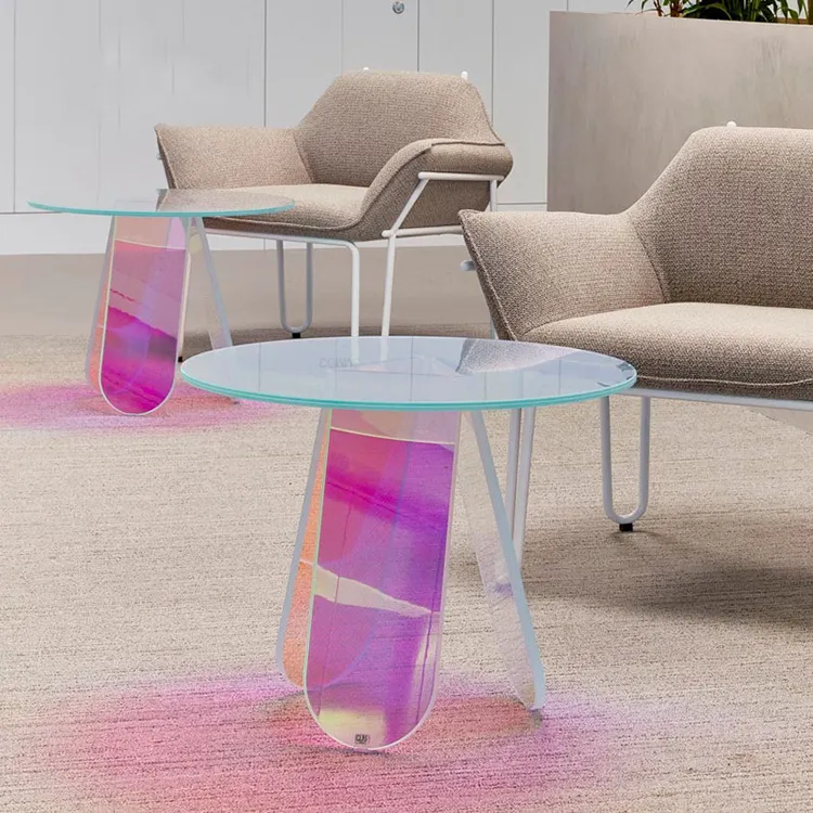 ใหม่สร้างสรรค์นอร์ดิกที่เรียบง่ายออกแบบห้องนอนโต๊ะกาแฟสีรุ้งที่มีสีสัน