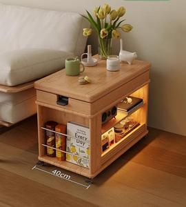 <span class=keywords><strong>Tavolino</strong></span> da Caffè Moderno in Legno Massello Estensibile e <span class=keywords><strong>Pieghevole</strong></span>, Altezza Regolabile, per Piccoli Appartamenti, Soggiorno, Divano, Mobile Laterale, Carrello Mobile - Product Image 4