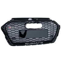 Honeycomb Car Grille for Audi A3 2017-2019 Black Silver Auto Front Bumper for Audi RS3