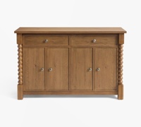 Buffet moderne de luxe à 4 portes en chêne massif, meuble de rangement pour salle à manger haut de gamme