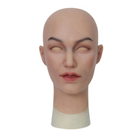 Masque facial réaliste en silicone pour femme avec maquillage, masque de tête de belle fille pour drag queen, travesti, cosplay, déguisement