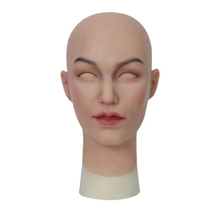 Masque facial réaliste en silicone pour femme avec <span class=keywords><strong>maquillage</strong></span>, masque de tête de belle fille pour drag queen, <span class=keywords><strong>travesti</strong></span>, cosplay, déguisement - Product Image 2