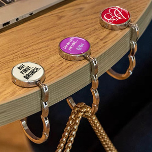 Có Thể Gập Lại Epoxy Xách Tay Kẽm Hợp Kim Purse Túi Xách Túi Móc Áo Móc Với Logo Tùy Chỉnh Của Bạn - Product Image 1