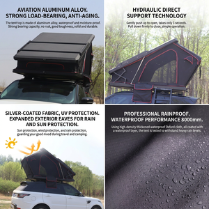Tente de toit rigide en alliage d'aluminium quatre saisons pour SUV 4x4, <span class=keywords><strong>camping</strong></span> tout-terrain, tissu Oxford 2000-3000 mm, capacité 2-3 personnes - Product Image 5