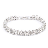 Bracelet en forme de cœur en cristal brillant pour femme à la mode. Bracelet orné de strass pour la vente en gros.