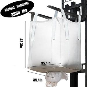 ถุงบรรจุของขนาดใหญ่, ถุงบรรจุของแบบหนาพิเศษ 1.5 ตัน, ผลิตจากโพลีโพรพิลีนทอ, ออกแบบให้มีค่าความปลอดภัยสูง, ปากถุงแบบดัฟเฟิลพร้อมช่องระบายน้ำด้านล่าง - Product Image 4