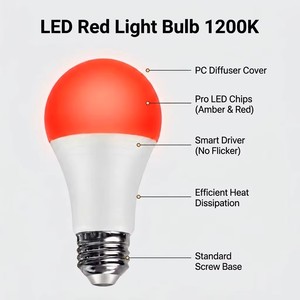 Lampadina per Terapia a Luce Rossa <span class=keywords><strong>LED</strong></span> per Uso Domestico, Blocca la Luce Blu per Favorire il Sonno Profondo e il Relax, Delicata per gli Occhi e a Risparmio Energetico - Product Image 3