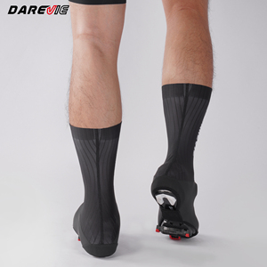 Darevie Couvre-<span class=keywords><strong>chaussures</strong></span> de cyclisme blancs personnalisés extensibles pour vélo de route, couvre-<span class=keywords><strong>chaussures</strong></span> aérodynamiques pour le cyclisme - Product Image 5