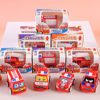 Mini-voitures à rétrofriction en plastique ABS, modèles de véhicules (camion de pompiers, taxi), ensemble de voitures jouets, collection de cadeaux de Noël, boîte surprise