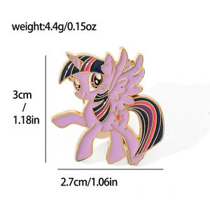 เข็มกลัดเคลือบลายการ์ตูนลิตเติ้ลโพนี่ 12 แบบ ผลิตจากโลหะผสมสังกะสี ชุบด้วยไฟฟ้า น่ารัก สั่งทำได้ ขายส่งสำหรับติดเสื้อผ้า - Product Image 2