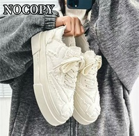 Vente directe usine Nouvelles espadrilles en toile à semelle épaisse, décontractées, à lacets, rehaussantes, motif doodle tendance, toutes saisons