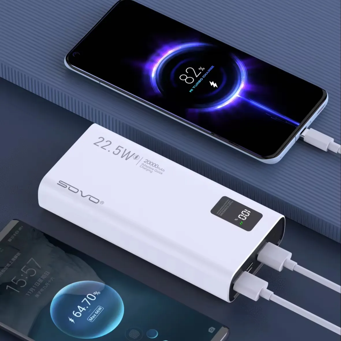 По низкой цене power bank залить Телефон Пластиковые power banks 20000 мАч Быстрая зарядка