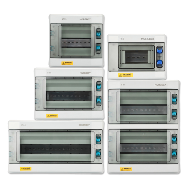 18 Way IP65 Electrical Distribution Box PC ABS Plastic Enclosure with Rail for Home and Industrial Power System