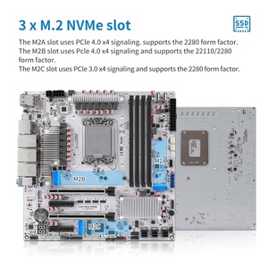 Carte mère NAS CWWK W680 12 baies, 4 x ECC UDIMM DDR5, <span class=keywords><strong>Micro</strong></span> ATX, LGA1700, 3 LAN vPro 2.5GB + 10GB + 2.5GB, 5 ports d'affichage - Product Image 5