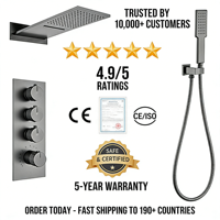 Douche murale encastrée en acier inoxydable à 2 fonctions, effet pluie et cascade, pour salle de bain