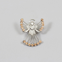 Épingles à revers en alliage de zinc en forme d'ailes d'ange, broches en cristal doré, échantillon gratuit, vente en gros d'usine, pas cher