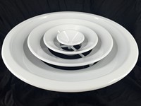 UNT Ventilation Climatiseur d'échappement Diffuseur d'air en aluminium Diffuseur de plafond rond réglable avec amortisseur en plastique Grille ronde