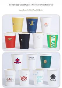 แก้วกระดาษกาแฟเย็นแบบใช้แล้วทิ้งขนาด 4 ออนซ์ 7 ออนซ์ 8 ออนซ์ 9 ออนซ์ 10 ออนซ์ 12 ออนซ์ 14 ออนซ์ 16 ออนซ์ 20 ออนซ์ 22 ออนซ์ พร้อมฝาปิด พิมพ์โลโก้ได้ตามต้องการ - Product Image 4