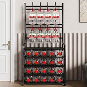 ราวแขวนเสื้อผ้า ชั้นวางรองเท้า ชั้นวางหมวก วัสดุโลหะผสมสังกะสี ดีไซน์ทันสมัย สำหรับห้องนั่งเล่น - Product Image 2