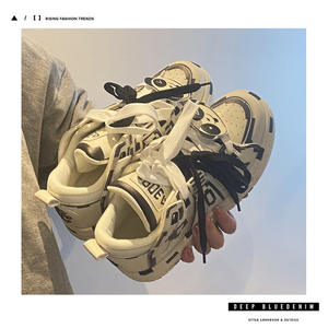 Chaussures de skate épaisses de luxe pour hommes, personnalisées par un designer, en toile vintage et denim, respirantes, décontractées, avec doublure en maille, semelle intérieure plate en PU - Product Image 6