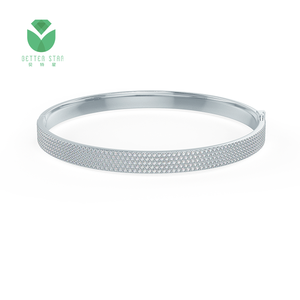 Perhiasan Gelang Berlian 18K Gelang Berlian Emas Putih Gelang Berlian Igi Wanita - Product Image 1