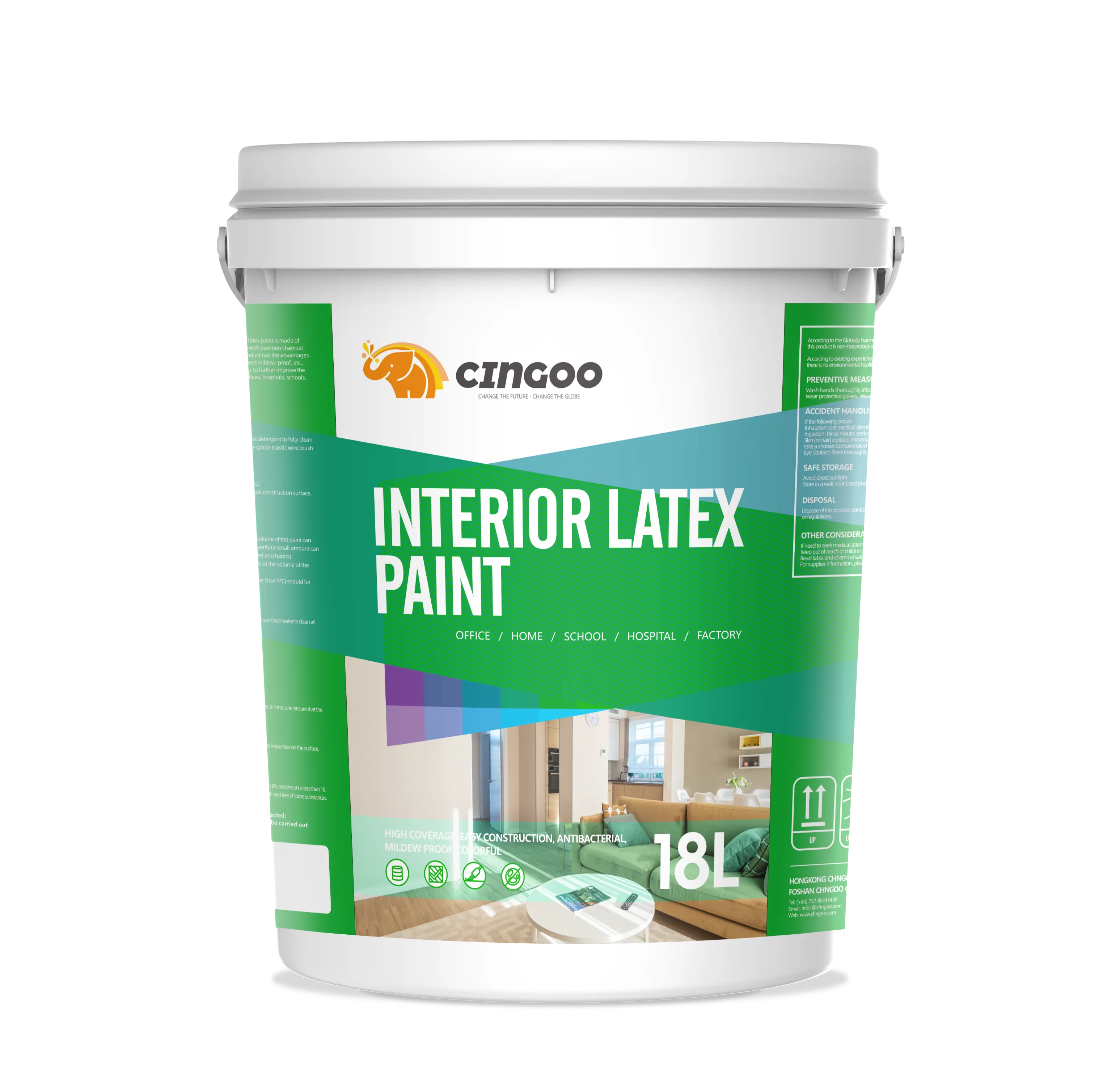 CINGOO Latex Wall Emulsion Paint Texture House Interior Colors Wall Paint Coating