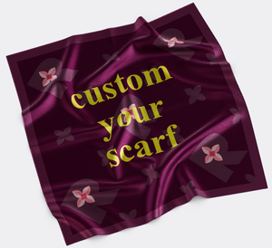 Tùy Chỉnh Hình Học Hoa Khăn Lụa Sâu Màu Tím Màu Hồng Thư In 100% Dâu Lụa Vuông OEM Thương Hiệu Buổi Tối Khăn Choàng Kết Thúc Tốt Đẹp Lụa - Product Image 1