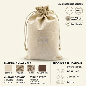 Bolsa de Algodón Natural con Cordón, Logotipo Impreso Personalizado, Ecológica, Bolsa Pequeña para Regalos, Joyería, Cosméticos, Café - Product Image 4
