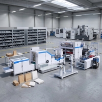 Machine de fabrication de sacs en papier kraft biodégradable à fond plat entièrement automatique