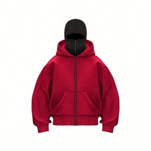 Autumn Winter Double Hat DIY Ins Hooded Zipper Sweatshirt <b>Jacket</b> for Men Women - Product Image 5