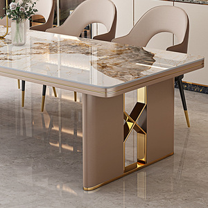 Sang trọng phòng ăn đồ nội thất cổ hiện đại thiêu kết đá bàn ăn thiết lập với 8 10 chỗ ngồi ghế - Product Image 3