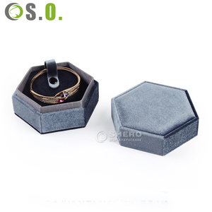 Hexagonal Velvet Jewelry <b>Box</b> for Bangle Bracelet Multi Color Options for Jewelry <b>Storage</b> Gift and Retail Display - Product Image 6