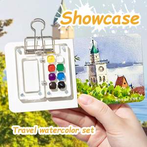 Bview Art Acrylique-<span class=keywords><strong>Palette</strong></span> d'<span class=keywords><strong>aquarelle</strong></span> portable 8 puits avec clip <span class=keywords><strong>Mini</strong></span> Sketchbook <span class=keywords><strong>Palette</strong></span> Set Travel Ready Paint <span class=keywords><strong>Palette</strong></span> Paint Box - Product Image 4