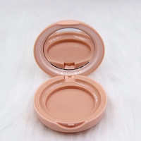 Boîtier compact rond pliable à couvercle rabattable pour blush en poudre, fard à paupières, conteneur vide, correcteur, crème, emballage de maquillage