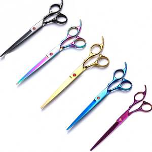 KingHon 7&7.5inch Curved Pet Grooming Scissors <b>Kit</b> 10pcs Hair Cutting Scissor Set With Safety Round Tip for Dogs Pet Trimmer <b>Kit</b> - Product Image 4