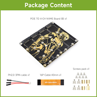 Carte PCIE vers carte (B) Waveshare pour disques SSD NVMe 4 canaux, prend en charge l'alimentation du Raspberry Pi 5 B713