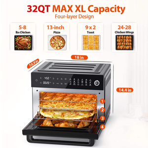 OEM Elektrische 30L 1800W RVS Aanrecht Oven met Heteluchtcirculatie, Anti-aanbaklaag, Ondersteuning Frans/Nederlands - Product Image 2