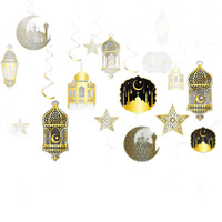 Décorations suspendues en spirale pour l'Aïd Moubarak du Ramadan, découpes lune étoile, lanternes de mosquée, guirlandes de plafond pour la fête du festival islamique