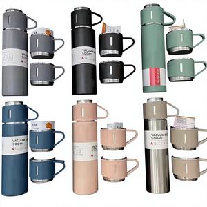 Termo Portátil de Acero Inoxidable de Doble Pared con Aislamiento al Vacío, Tapa Hermética, 3 Tazas, Accesorios, Set de Regalo para el Regreso a Clases - Product Image 1