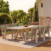 Nordique moderne Durable teck bois mobilier d'extérieur ensembles de jardin hôtel cour Villa loisirs Table à manger chaise combinaison